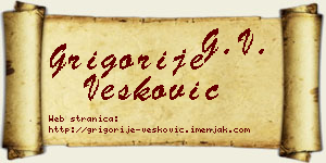 Grigorije Vesković vizit kartica